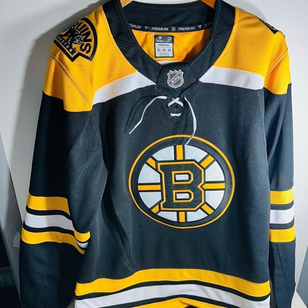 Boston Bruins Jersey Men’s 50 Fanatics NHL Black Breakaway Home NWT